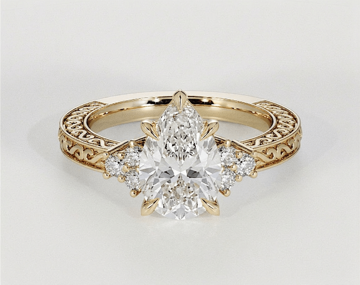 Amelia - Pear - Engagement Rings - Ramzi & Co.®