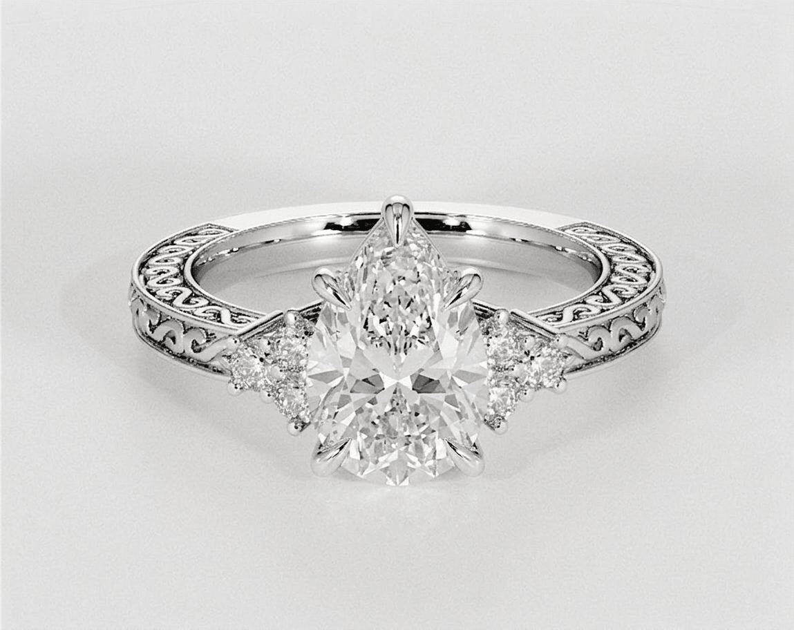 Amelia - Pear - Engagement Rings - Ramzi & Co.®