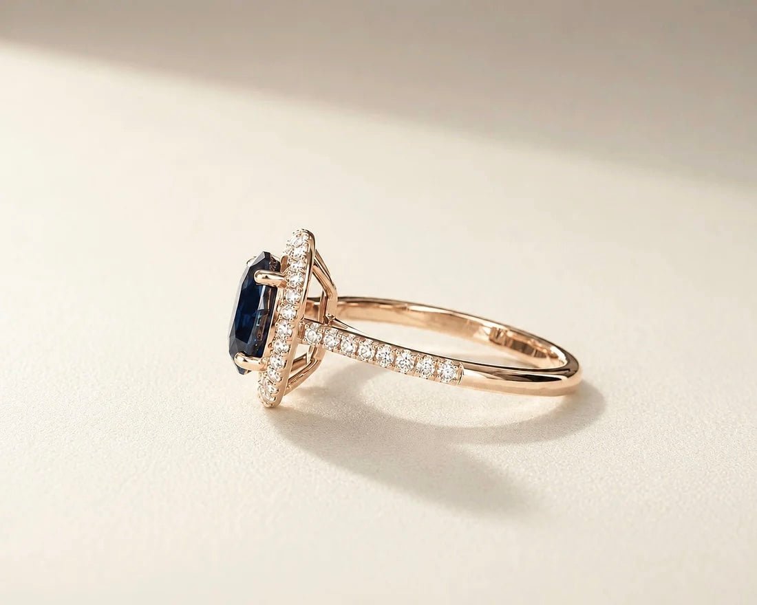 Teal Parti Sapphire Halo Ring - Ramzi & Co.®