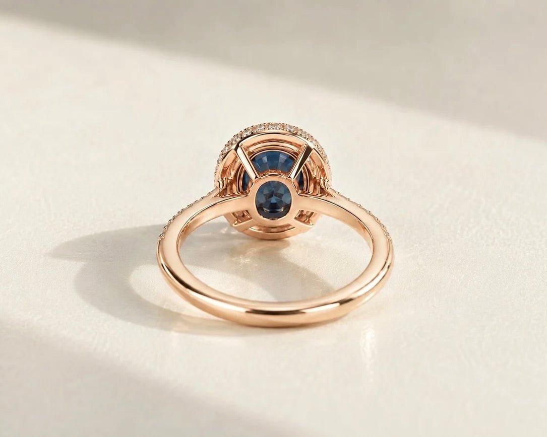 Teal Parti Sapphire Halo Ring - Ramzi & Co.®
