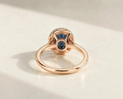 Teal Parti Sapphire Halo Ring - Ramzi & Co.®
