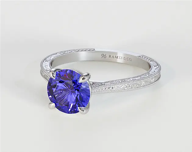 New Simple Design Sterling Silver Natural Tanzanite Ring – Rings Universe